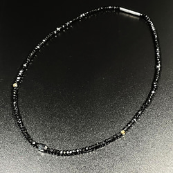 高級感溢れるデザイン】K18ビーズ ブラックスピネル ヘマタイト 磁気