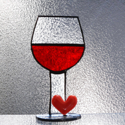 ステンドグラス　可愛いワイングラス 3枚目の画像