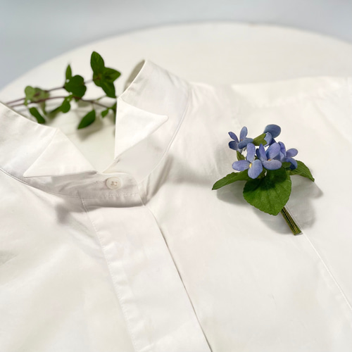 布花 かれんな野すみれのブーケコサージュ コサージュ 布花工房