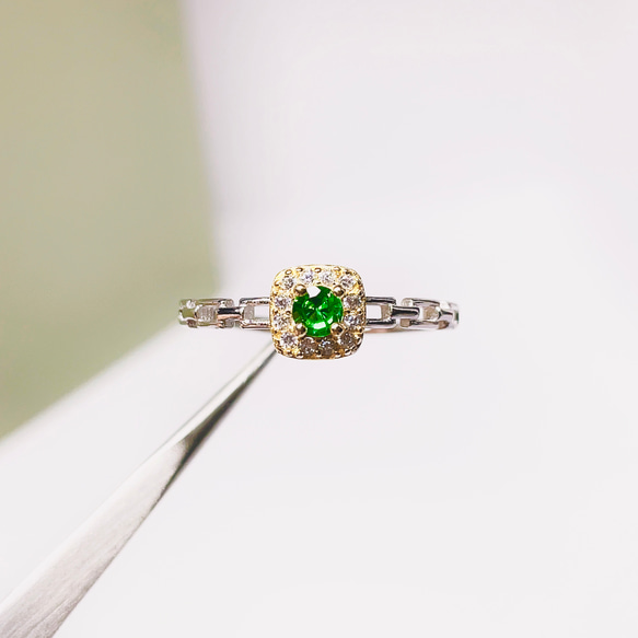 超美品】グリーンガーネット 翠柘榴石 リング 指輪 天然石 32 指輪  