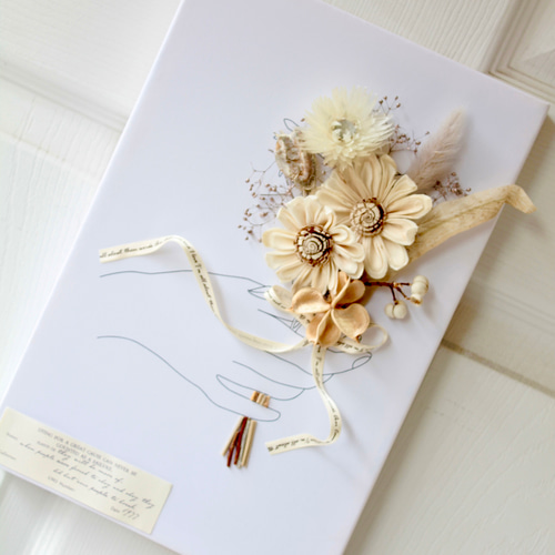 ドライフラワーデコ】キャンバスの中の花束 ドライフラワー ミセルデコ  