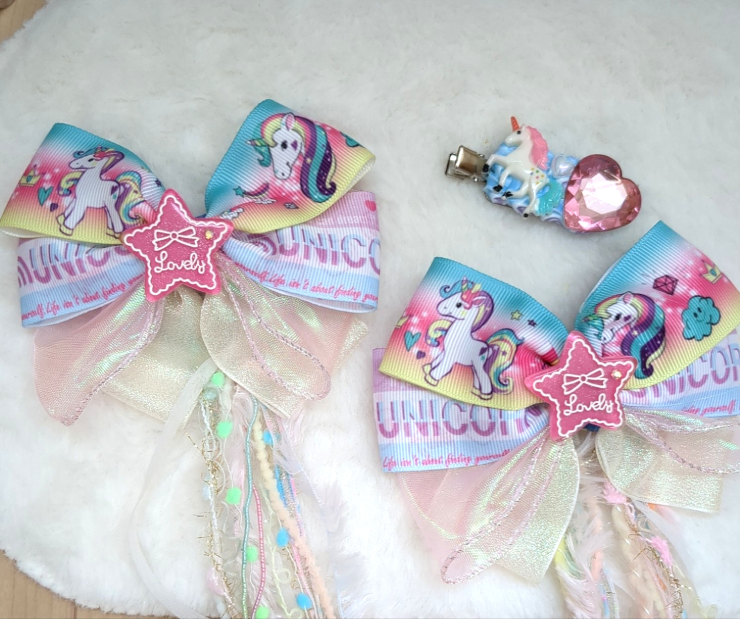 ユニコーン♡ハンドメイド商品♡ベビーヘアクリップ ヘアゴム 【公式通販】