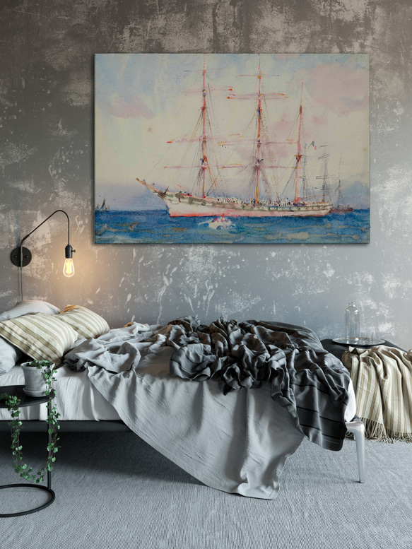 【NO.484】大型船の絵画アートポスター☆海マリンノスタルジックヨーロッパ風景★ハガキ2L判A4A3A2A1B4B3 12枚目の画像