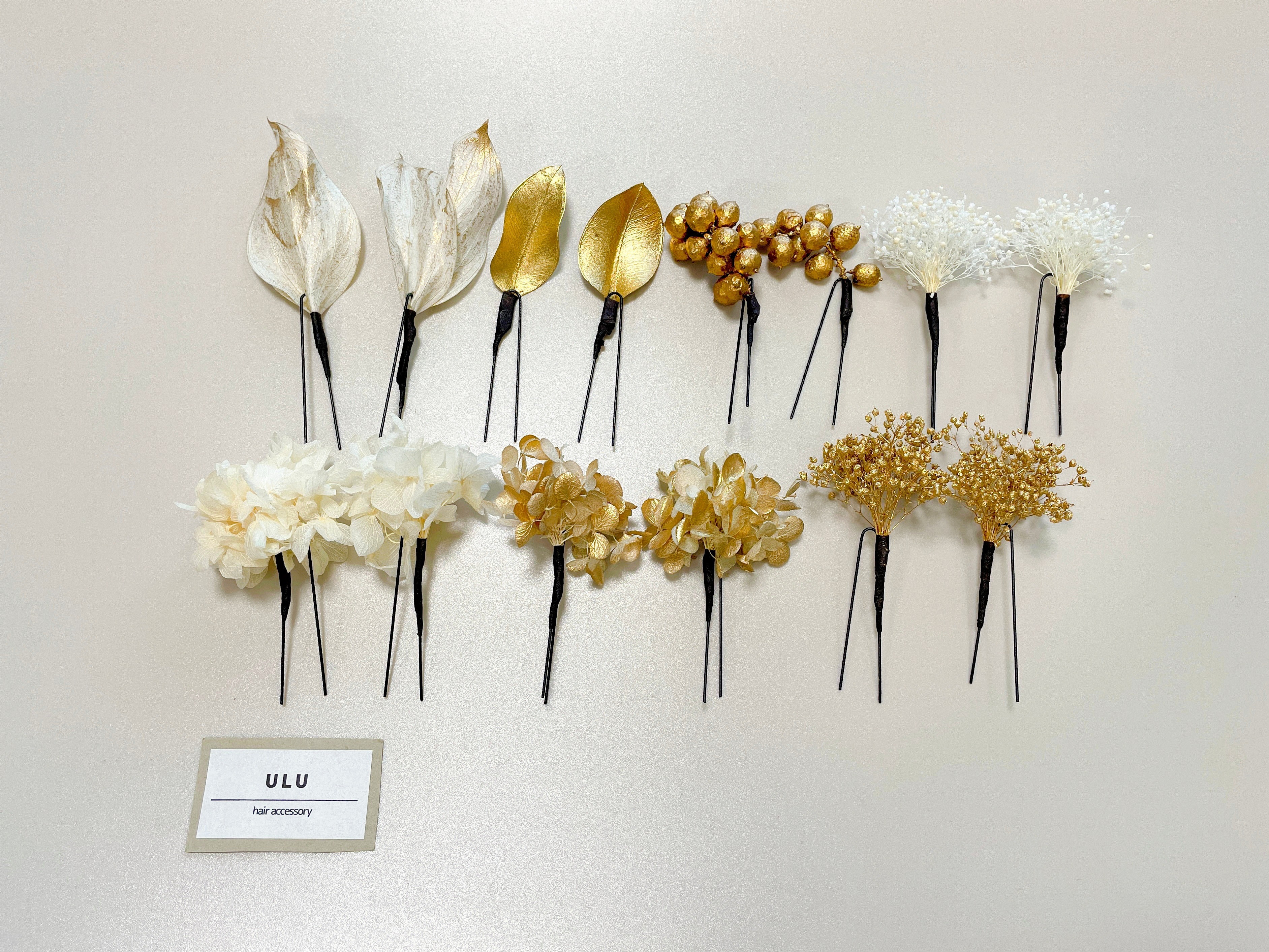 ドライフラワー ヘッドドレス ゴールド 和装 成人式 髪飾り ブライダル 結婚式 ウェディング 卒業式 袴 振袖 紫陽花