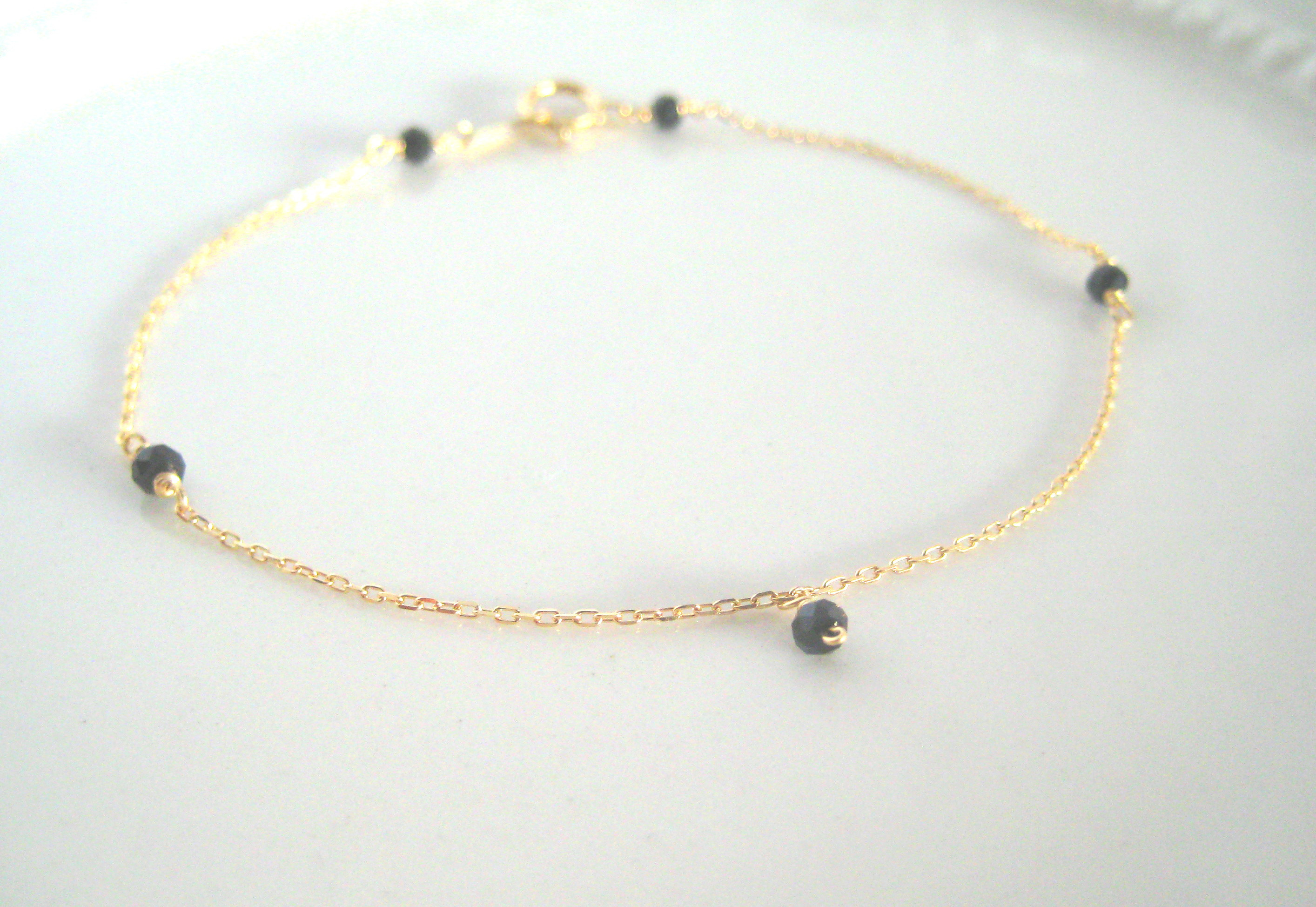 K18 ブラックスピネルのブレスレット