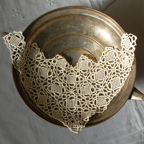 アンティーククロッシェ編みレースのパーツ レース amibrocante