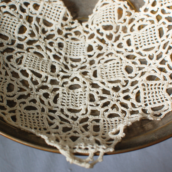 アンティーククロッシェ編みレースのパーツ レース amibrocante