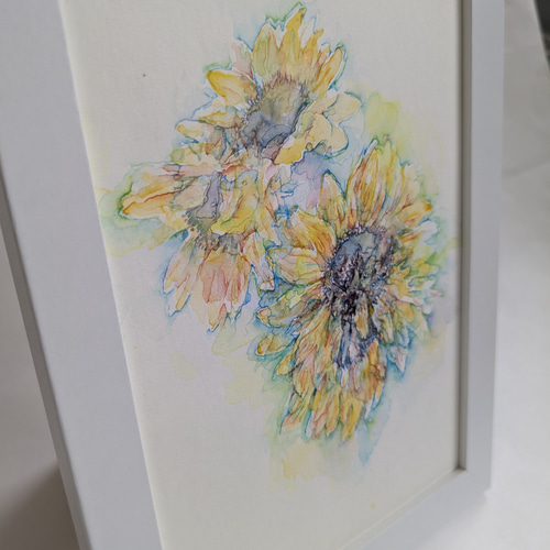 さきかれる ひまわり 絵画 しろいろ 通販 16383959｜Creema