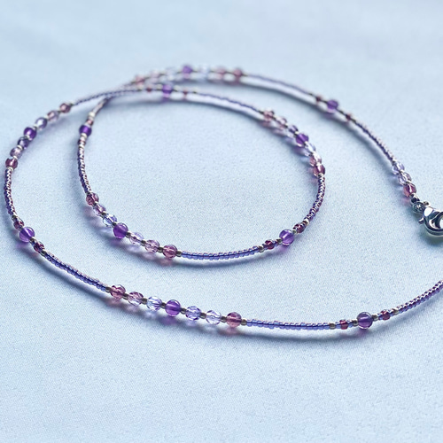 ♪613❤️ 天然石　アメジスト　細石　花　マスクチェーン ♪613❤️ 天然石 アメジスト 細石 花 マスクチェーン ♪613