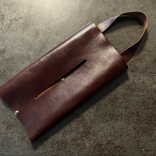 本革✴︎中が見えないレザーボックスティッシュカバー✴︎ティッシュ