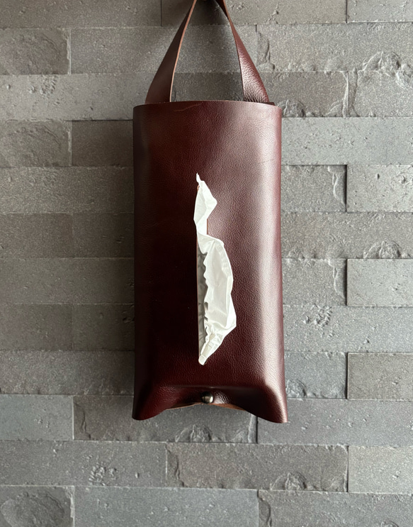 本革✴︎中が見えないレザーボックスティッシュカバー