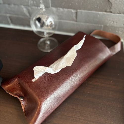 革製ティッシュケース 本革✴︎中が見えないレザーボックスティッシュカバー✴︎ティッシュ