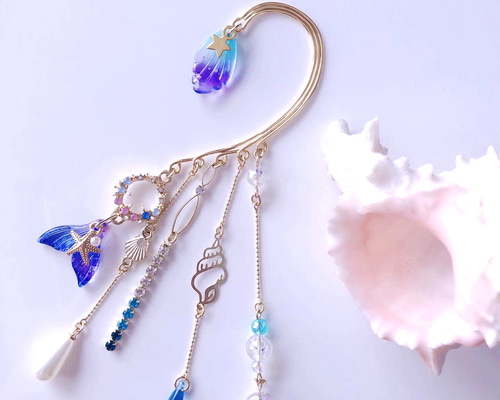 作家様　イヤリング　ハンドメイド　人魚 7495ef249f204a2b421149c114bf7f