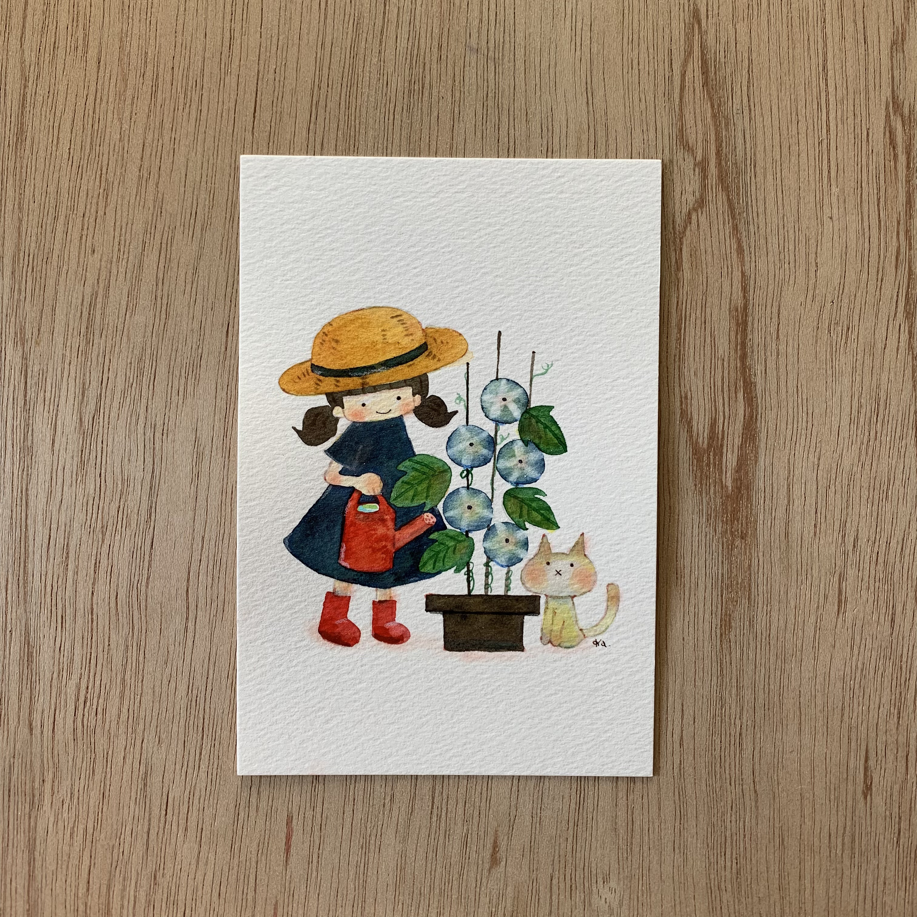 「朝顔笑顔」　原画　送料無料