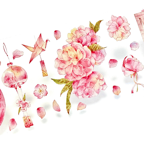 【12月スーパーSALE 15％OFF】 ／ 切り売り s-198○海外マスキングテープ 海外マステ さくら 桜 テープ・マスキングテープ