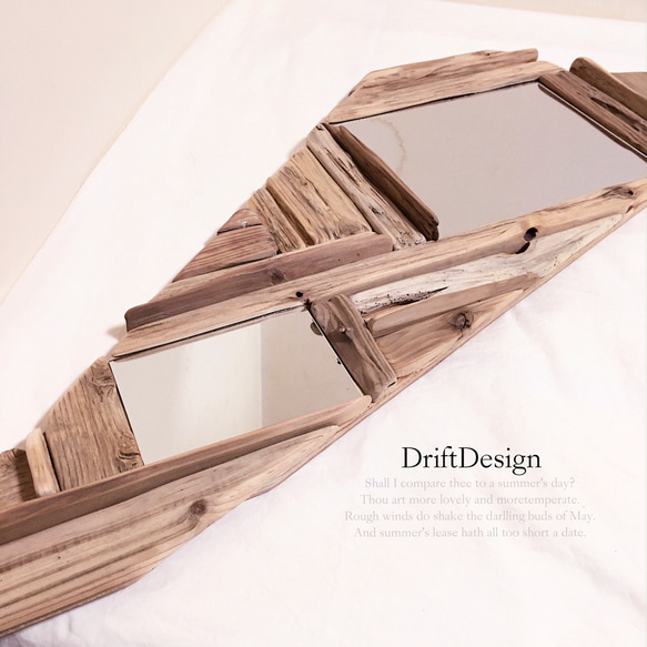 〜Drift Design〜　超希少流木アートのお洒落なデザインインテリアミラー　鏡　ディスプレイ　インテリア　アート 2枚目の画像