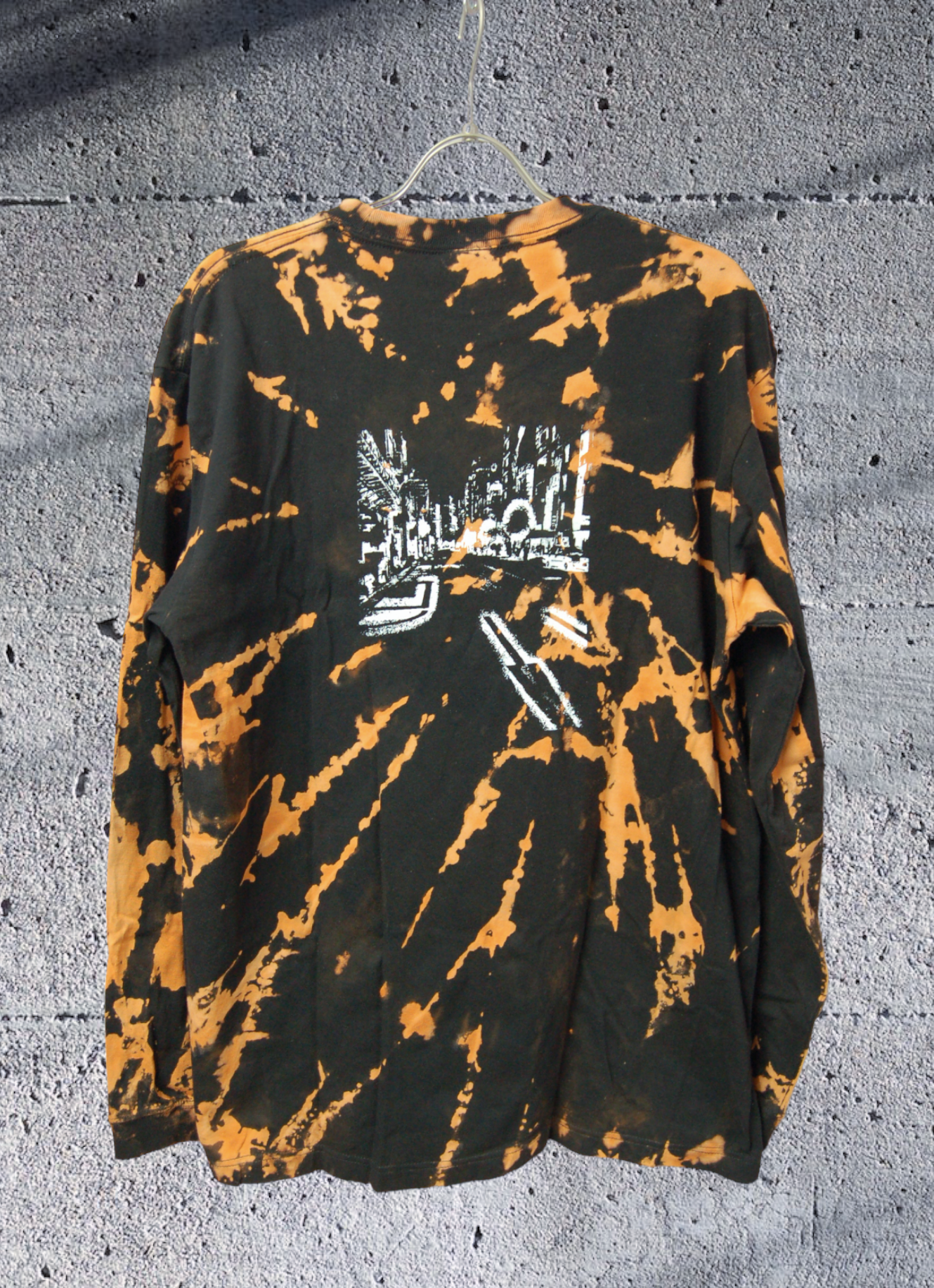 SSD CAT×ikutashinmichi タイダイブリーチ染めlongsleeveTshirt:XL T