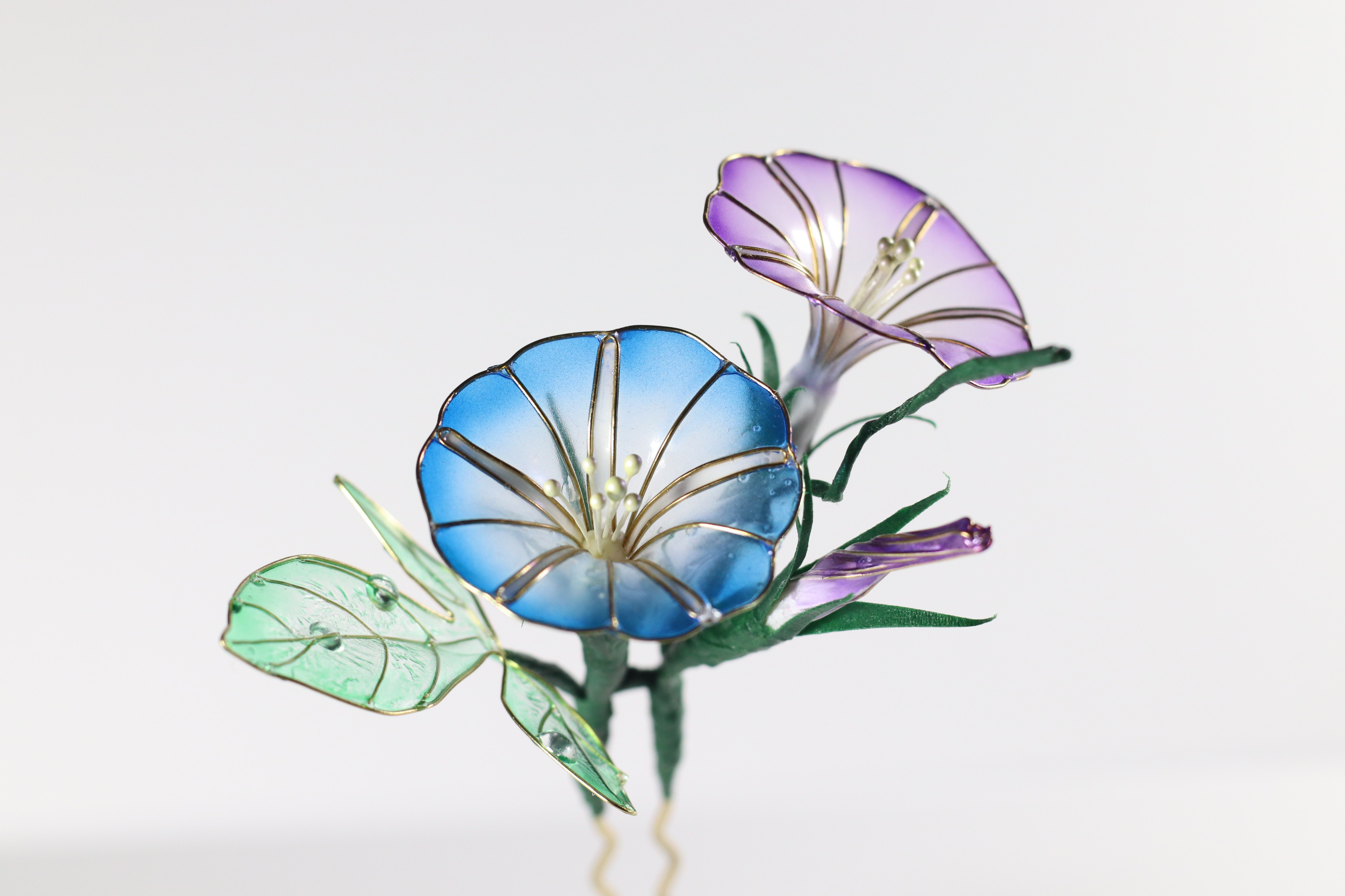 weshapehope カンザシ 酔芙蓉 白（獅子頭）の簪 アメリカンフラワー/ディップアート