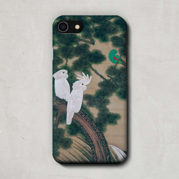 スマホケース / 伊藤 若冲「老松鸚鵡図」 iPhone 全機種対応 オウム 日本画 和 和柄 浮世絵 レトロ 個性的        Ω 人気・おすすめ｜使いやすい・旅行におすすめ 品質保証 全国発送