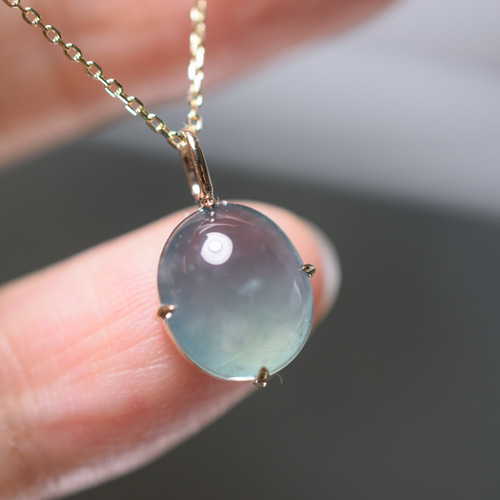 K9-02 天然アクアマリン k9金 薄水色 ネックレス ダイヤモンド