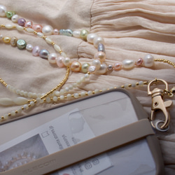 〖 phone  strap 〗pastel color Pearl strap(再販) 4枚目の画像