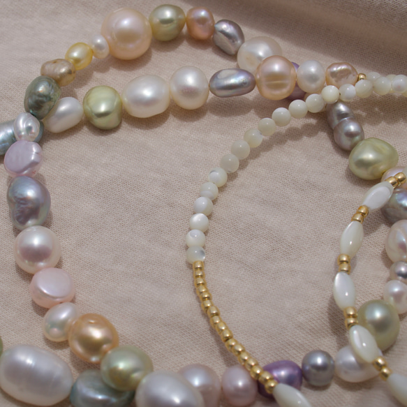 〖 phone  strap 〗pastel color Pearl strap(再販) 5枚目の画像