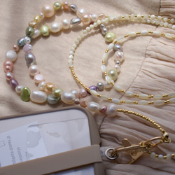 〖 phone  strap 〗pastel color Pearl strap(再販) 3枚目の画像