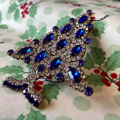 クリスマス ツリー チェコガラス ハンドメイド ドイツ ブルー 作家