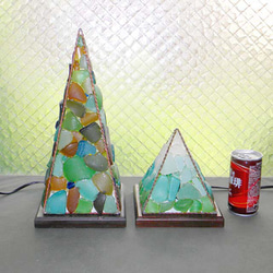 シーグラスのランプ　ピラミッドランプSー53 7枚目の画像