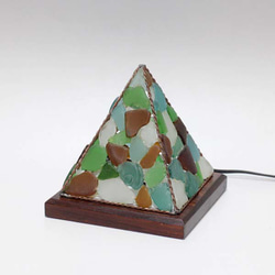 シーグラスのランプ　ピラミッドランプSー54 5枚目の画像