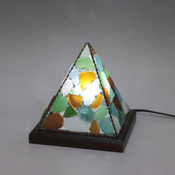 シーグラスのランプ　ピラミッドランプSー54 2枚目の画像