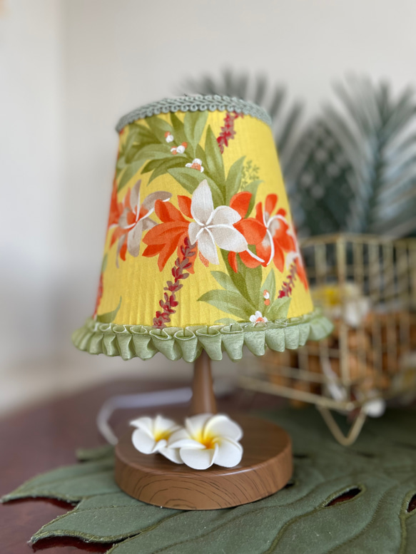 ハワイアンランプシェード　テーブルライト　卓上ライト　ライトスタンド　照明　ランプシェード　リゾート　キャシーマム 2枚目の画像