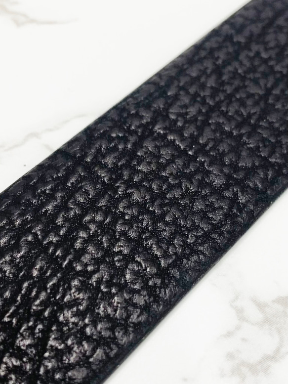 日本製　シャーク　Lサイズ　３５㎜巾　上質　ベルト　サメ革　エキゾチックレザー 6枚目の画像