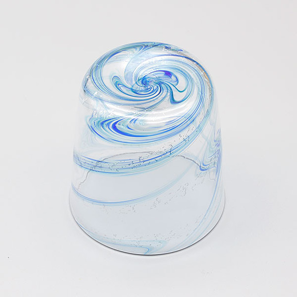 手作り 【ロックグラス 青】 カップ ガラスコップ Glass Studio Uka yamanokami-106 5枚目の画像