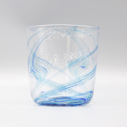 手作り 【ロックグラス 青】 カップ ガラスコップ Glass Studio Uka yamanokami-106 4枚目の画像