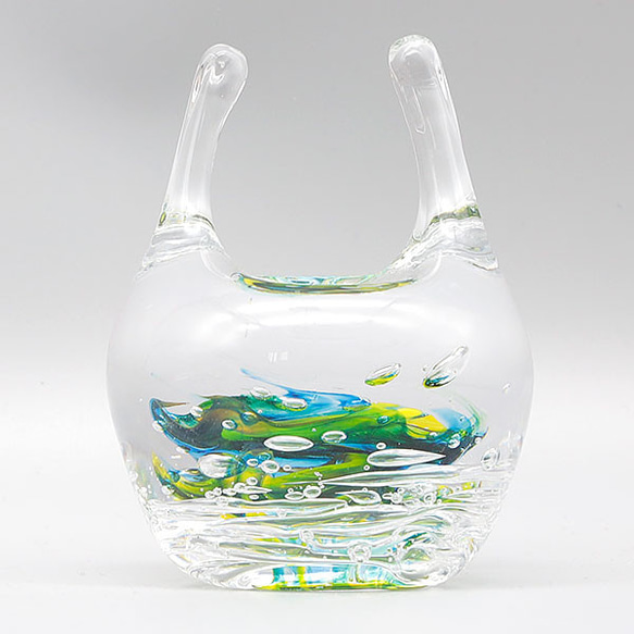 手作り【リングホルダー 緑】ガラス リングピロー 指輪置 Glass Studio Uka yamanokami-303 4枚目の画像