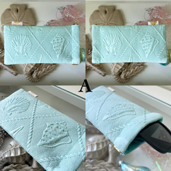 クッションカバー【45cm角】エンボス加工 白 貝殻 シェル ヒトデ