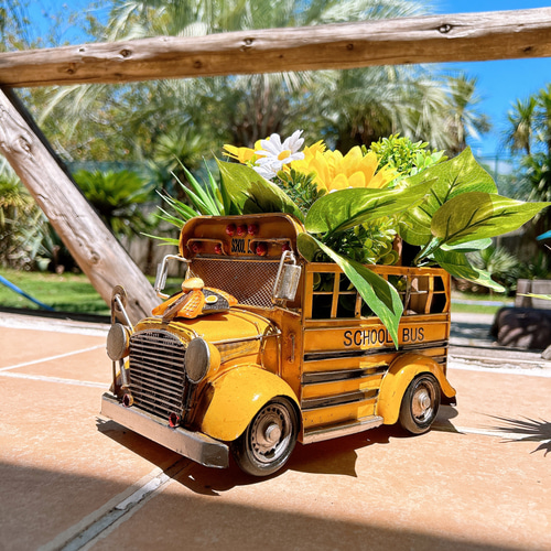 アメリカン スクールバス/ ディスプレイプランター(フェイクグリーン