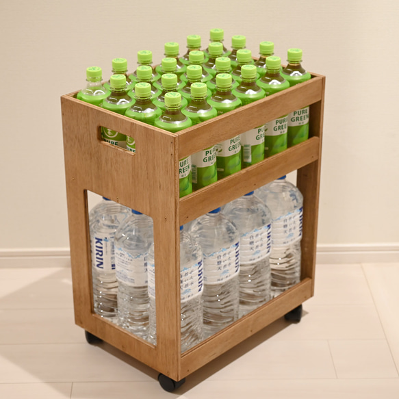 早い者勝ち！希少！値下げ！ボトルラック ペットボトルラック オープンラック 600mlボトル24本 2リットルボトル