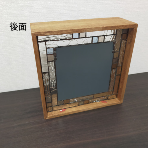 【レトロ アンティーク】ステンドグラス調ミラー 鏡 鏡デザインのアンティークステンドグラス - ANTIQUE LEAVES