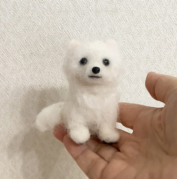 (羊毛フェルト)ウェスティ　※子犬サイズ 羊毛フェルト 犬 ウエストハイランドホワイトテリア ウエスティ