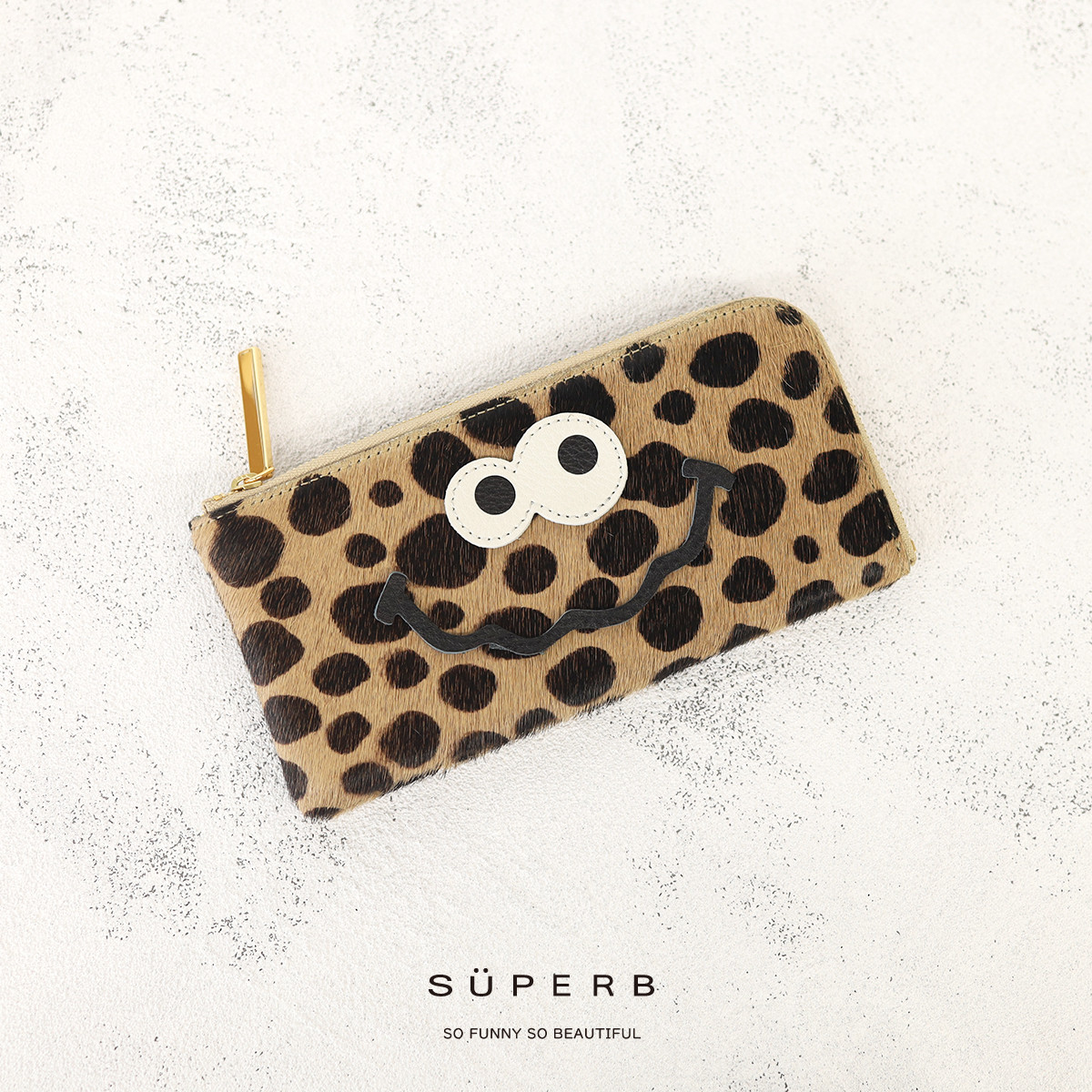 【毛付きキョロメL字長財布/全11色】イタリアンレザー思わず誰かに見せたくなる薄マチ軽量のキョロメL字財布/L字長財布