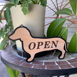 【送料無料】OPEN/CLOSED 犬看板 看板 サインプレート オープン クローズ ダックスフンドVer. 5枚目の画像