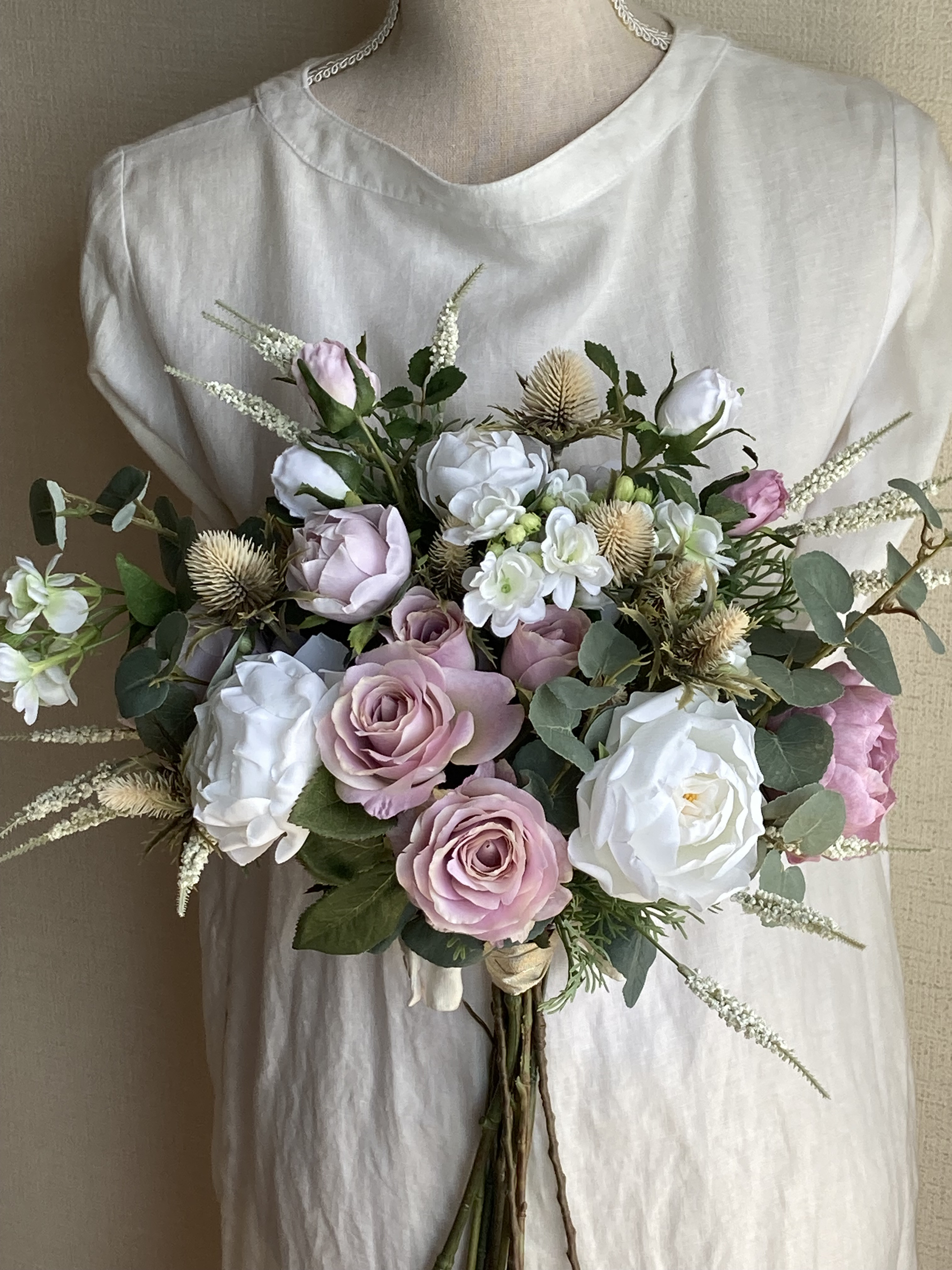 Amazon｜misaki ウエディングブーケ ブートニア 造花 花嫁ブーケ