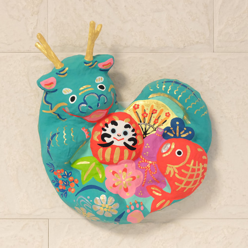 張り子 辰の福招き-縁起物盛りだくさん-壁飾り その他置物 めでたい