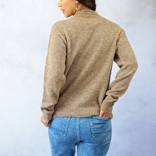 即納可】ふわふわベビーアルパカ・カラフル糸釦カーディガン（S-360043