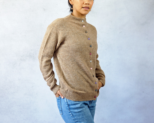 ラスト1点【即納可】ふわふわベビーアルパカ・カラフル糸釦