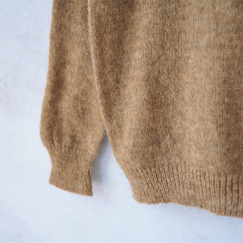 即納可】ふわふわベビーアルパカ・カラフル糸釦カーディガン（S-360043