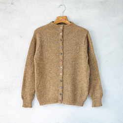 完売】ふわふわベビーアルパカ・カラフル糸釦カーディガン（S-360043