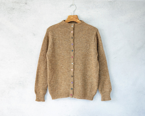 ドゥーズィエムクラス ベビーアルパカ　ニットカーディガン 予約販売】ふわふわベビーアルパカ・カラフル糸釦カーディガン（S